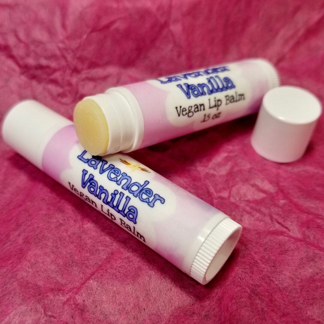 Lavender Vanilla Vegan Lip Balm Hydrating Moisturizing Chapped Lips