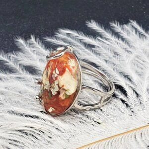 Sterling Silver Adjustable Keepsake Ring Made with your Dried Flowers from Wedding or Funeral Flowers image 6