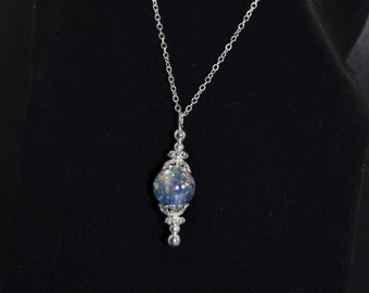 Custom Made One Bead KEEPSAKE Pendant, Made with Your Dried Flowers or Loved Ones Cremation Ashes.