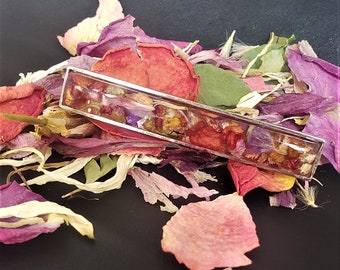 Custom Made Tie Bar, Made with your Dried Flowers from Wedding or Loved ones Funeral