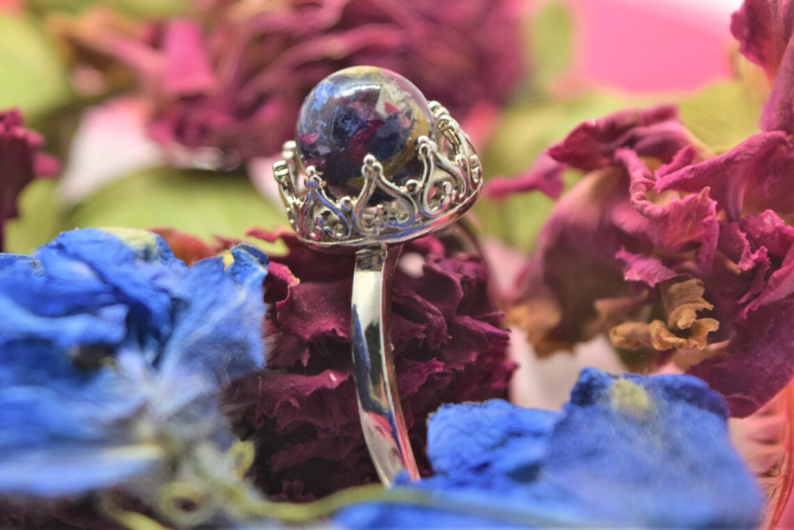Custom Made Keepsake Ring Made With Your Dried Flowers From Etsy