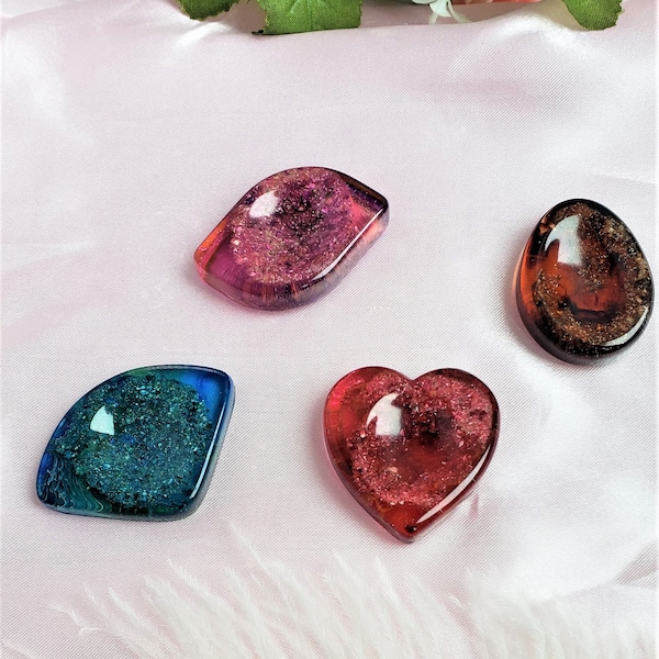 Worry Stone Made with Cremation Ashes, Choose from 4 Colors and 4 Shapes