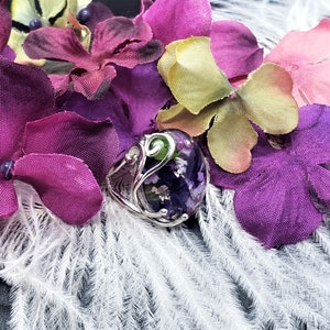 Sterling Silver Adjustable Keepsake Ring Made with your Dried Flowers from Wedding or Funeral Flowers image 3