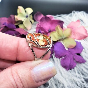 Sterling Silver Adjustable Keepsake Ring Made with your Dried Flowers from Wedding or Funeral Flowers image 9