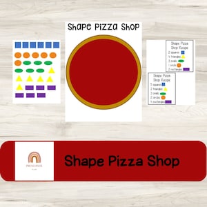 Shape Pizza Printable Activity, Shape Learning Game, Printable Shape Game