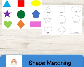 Preschool Shape Matching Game: Homeschool Learning Activity (Digital Download)