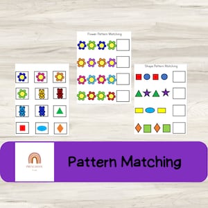 Pattern Matching Activity, Preschool Matching Game, Preschool Learning Game
