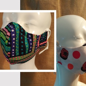 Polka Dots Designer Cotton Face Masks with Filter Pocket and Nose Bridge