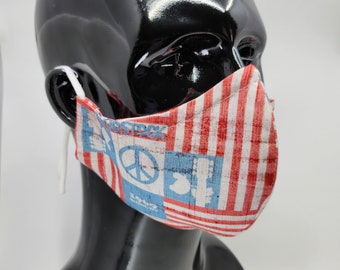 Woodstock Cotton Face Mask with Filter Pocket and Nose Bridge