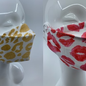 Designer 3D Origami Style Cotton Face Masks with Nose Bridge