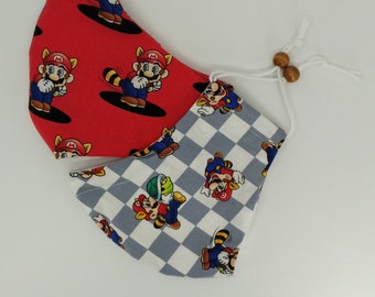 Super Mario Face Masks with Filter Pocket & Nose Bridge
