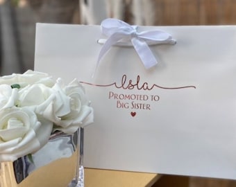 Personalized Promoted To Gift Bag: New Sibling Reveal