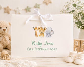 Personalized Baby Safari Gift Bag: Animal Theme