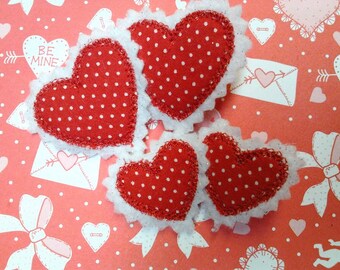 Valentine's Day Felt Clippie Double Heart Hair Clip by Love Bugs Co.
