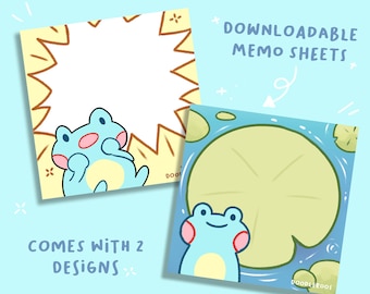 Frog Cute Memo Pad Sticky Note Printable Digital Download