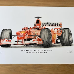 Michael Schumacher Ferrari F2003-GA Limited Edition Giclée A3 Print