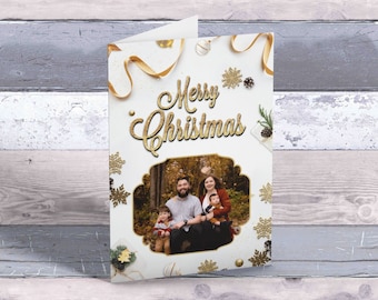 Custom Printed Christmas Card + Writable Inside - Personalized Xmas Photo Christmas Card - Custom Christmas Card - Add Your Own Photo & Text