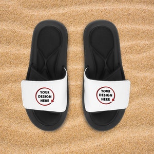 Personalized Memory Foam Slides Custom Slides Personalized Summer Slides Custom Photo Slide Slippers Add Your Own Photo, Logo & Text image 1