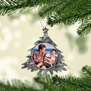 Personalized Christmas Tree Photo Ornament - Christmas Ornament - Custom Photo Ornament - Christmas 2023 Ornament -Add Your Own Photo & Text