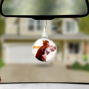 Personalized Car Photo Ornament: Custom Rearview Mirror Accessory