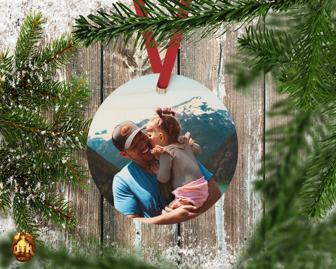Personalized Natural Wood Photo Ornament Christmas Ornament Custom