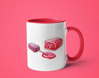 Custom 11oz Red Premium Mug - Personalized 11oz Two Tone Red Mug - Custom Red Photo Mug - Gift Mug Add Your Own Photo and Text