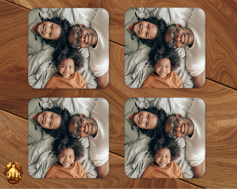 Custom Hardboard Coasters Photo Coasters Personalized Photo Coasters Add Your Own Photo Logo /& Text Personalized Barware