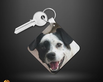 Custom Square Keychain - Personalized Photo Keychains - Double Sided Keychain - Picture Square Keychain - Add Your Own Photo & Text