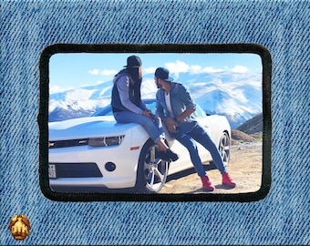 Patch de ferro com foto personalizada: Patch retangular impresso personalizado (3x2")