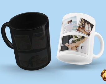 Personalized Photo Collage Magic Mug: Heat Activated Color Changing Mug