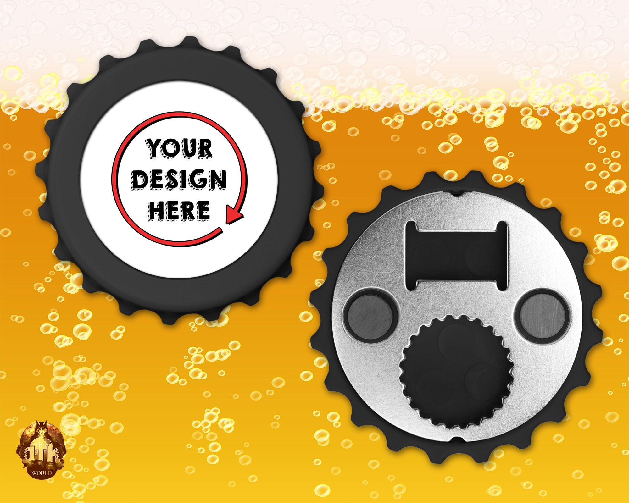 Personalized 3 Bottlecap Shaped Opener Custom Black Etsy