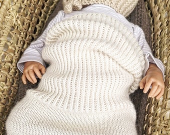 Knitting pattern Baby swaddle bag