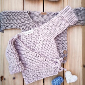 Baby wrap over cardigan knitting pattern | baby kimono | easy baby knit | English pattern | aran  baby knitting patterns