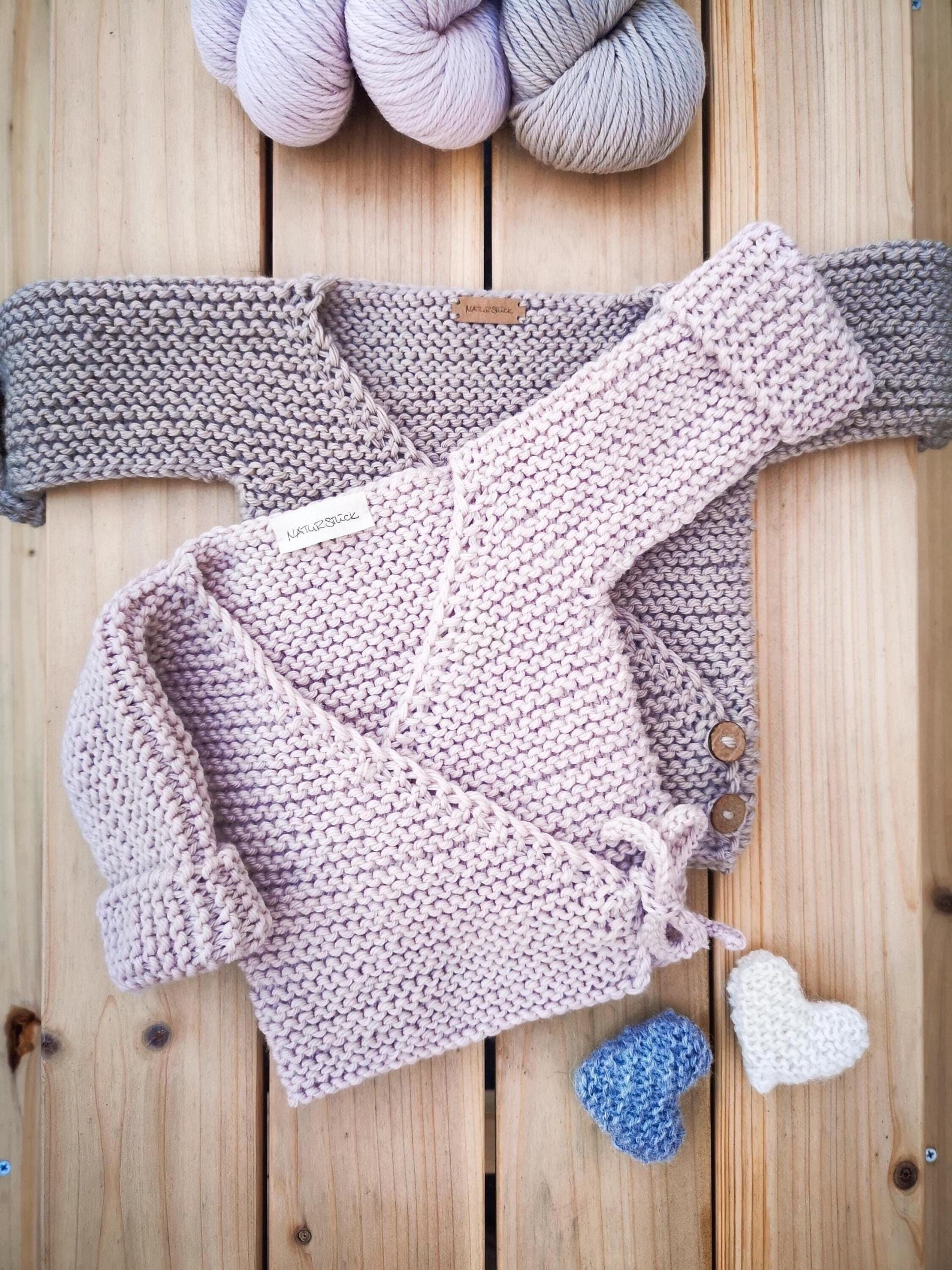 Baby Wrap Over Cardigan Knitting Pattern | Baby Kimono | Easy Baby Knit |  English Pattern - Etsy, image size:1935x2581