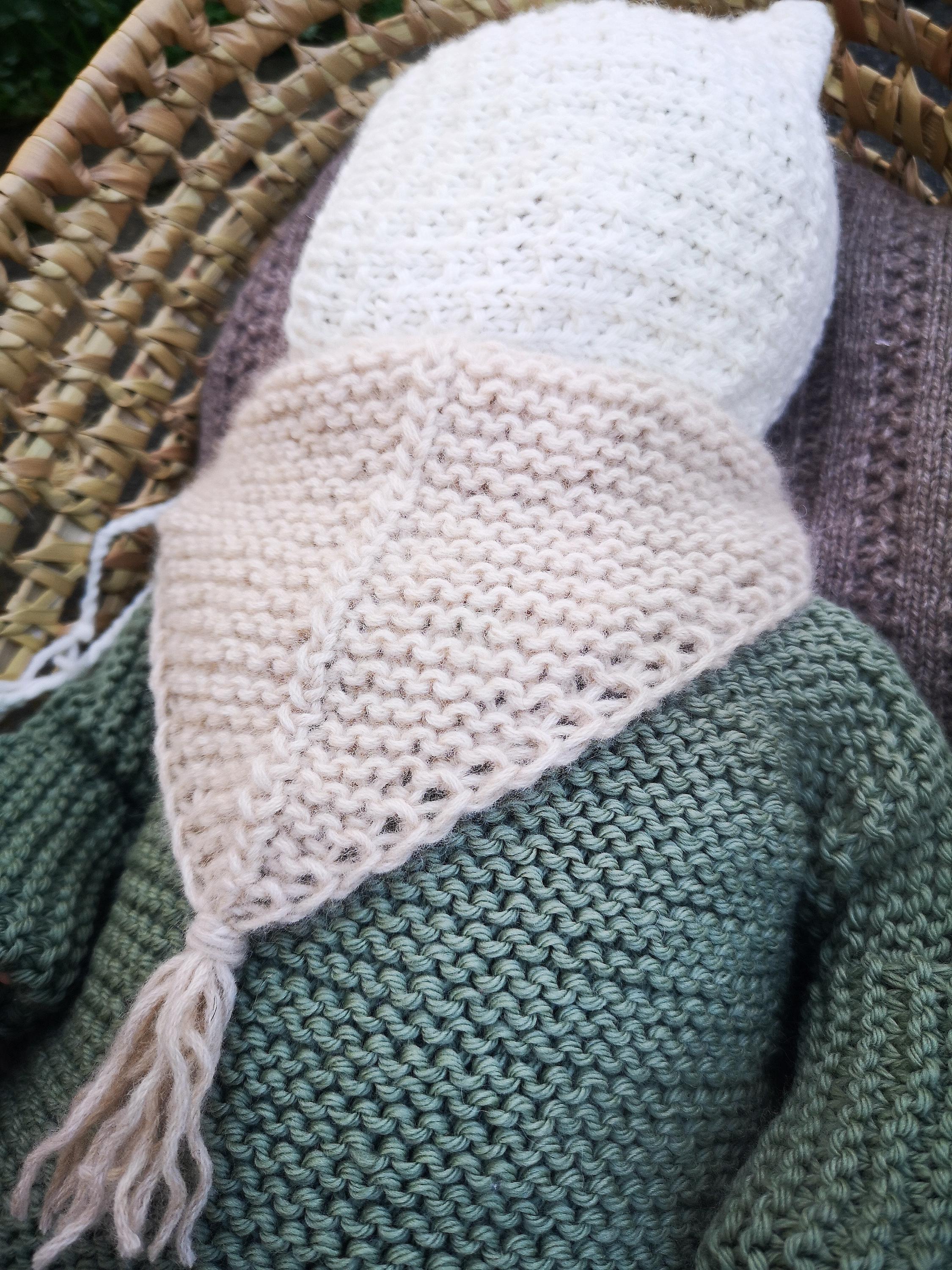 Knitting Pattern Triangle Scarf | Baby Scarf Pattern | Easy Baby Knit ...