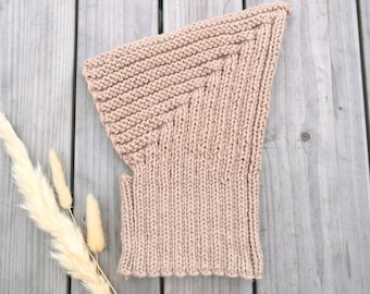 Pixie balaclava knitting pattern for Baby, toddlers, children | Baby Pixie hood scarf hat | pixie bonnet pattern | beginner | english pdf