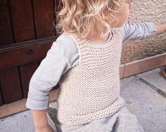 Baby vest knitting pattern | baby sweater vest | waistcoat | toddler | children | baby knitted top | 0-7 y | chunky slipover | pdf English
