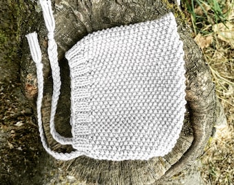 Knitting pattern Baby bonnet | baby pixie bonnet | gnome hat | newborn hat | moss stitch | 0-18 months | English + German | pdf