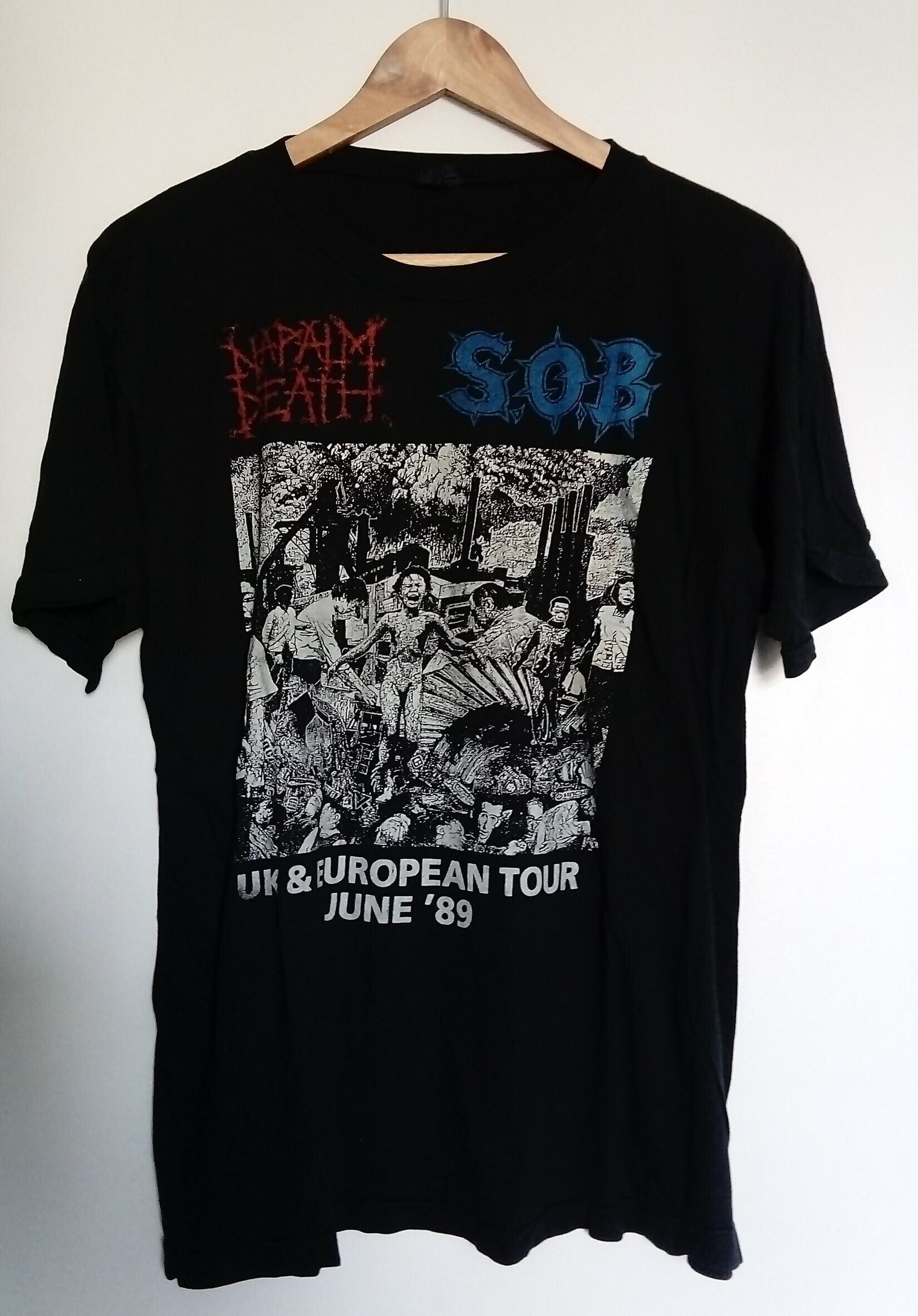 高速配送 Death Napalm / Shirt Tour Europe and Uk 1989 Vintage SOB トップス