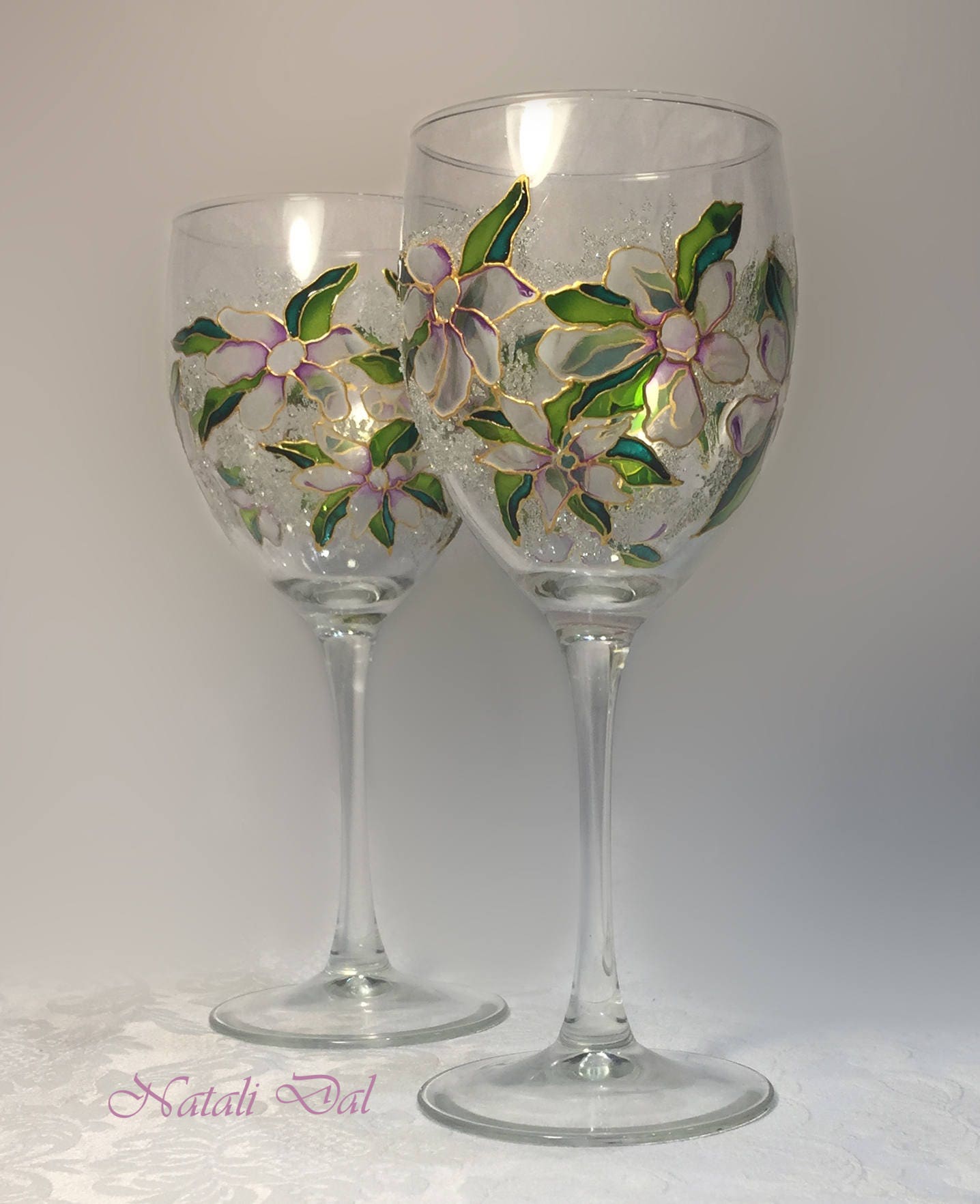 Verres à vin à la main peint verres à vin Etsy