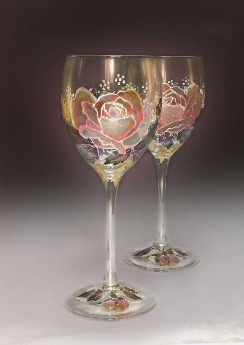 Mariage verres peint à la main verrerie verre Decor Etsy