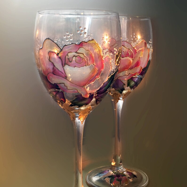 Mariage verres peint à la main verrerie verre Decor Etsy