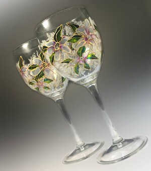 Verre à Vin Peint à La Main NymphFable - Motif Père Noël Et élan, 42cl, Cadeau De Noël Original