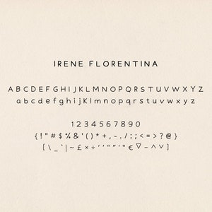 Hand Drawn Font, Irene Florentina Font, Sans Serif Doodle Style Typeface, Bohemian Font for Logo Design and Branding , Instant Download image 4