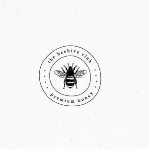 Bee Premade Logo Design, Organic Farm Logo Brand Design, Feminine Cosmetic Nature Photography Business Blog Designer Shop Soap Boutique