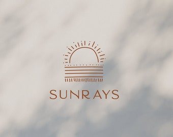 Sun Logo Design, Sun Rays Premade Logo, Bohemian Brand, Blogger Logo, Minimalist Simple Logo, Modern Minimalist Logo, Boho Logo, Watermark