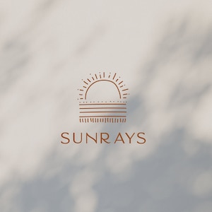 Sun Logo Design, Sun Rays Premade Logo, Bohemian Brand, Blogger Logo, Minimalist Simple Logo, Modern Minimalist Logo, Boho Logo, Watermark