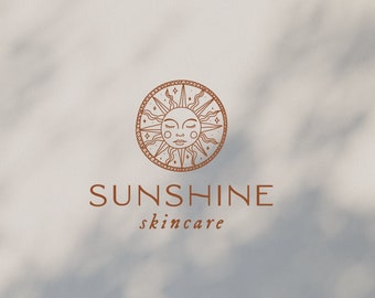 Sunshine Logo Design, Sun Premade Logo, Skincare Brand, Blogger Logo, Minimalist Simple Logo, Modern Minimalist Logo, Boho Logo, Watermark