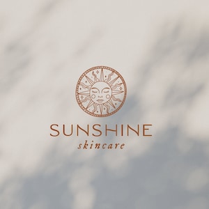 Projekt logo Sunshine, gotowe logo Sun, marka kosmetyczna, logo blogera, minimalistyczne proste logo, nowoczesne minimalistyczne logo, logo boho, znak wodny
