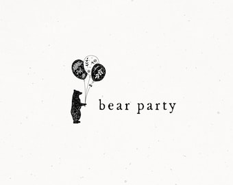 Baby Kids Premade Logo Design, Bear Feminine Boutique Logo, Photography Watermark Party Logo, Children Branding for your Business